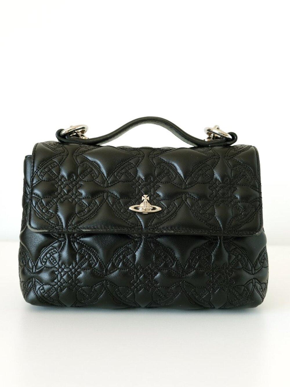 Vivienne Westwood Coventry Quilted Leather Shoulder Bag, Black